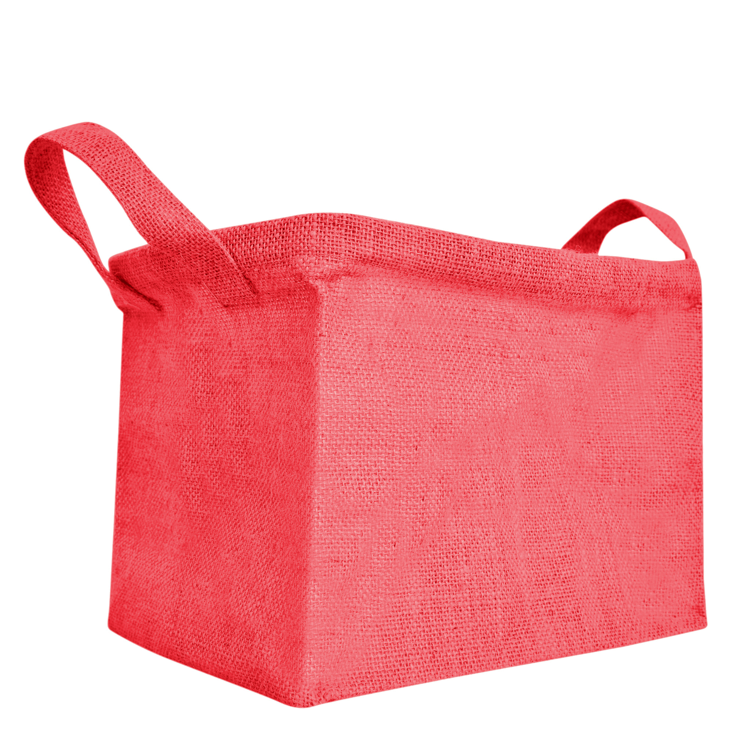 Coloured Jute Organizer Baskets – Storage Basket with Handles for Living Room, Bedroom – Rectangular Bins for Toys, Books & Small Items (Packs of 4)