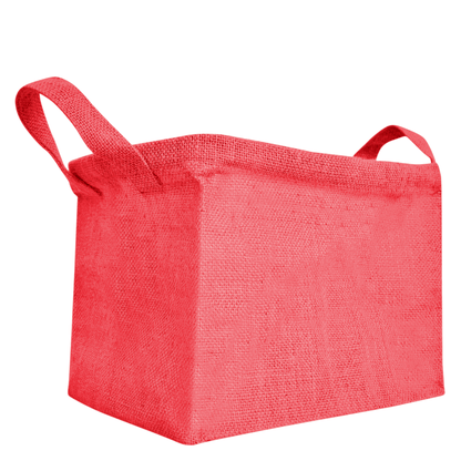 Coloured Jute Organizer Baskets – Storage Basket with Handles for Living Room, Bedroom – Rectangular Bins for Toys, Books & Small Items (Packs of 4)