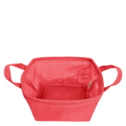 Coloured Jute Organizer Baskets – Storage Basket with Handles for Living Room, Bedroom – Rectangular Bins for Toys, Books & Small Items (Packs of 4)