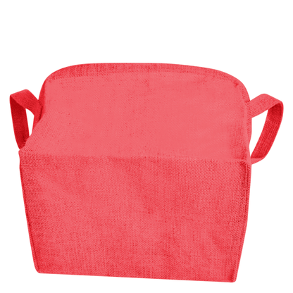 Coloured Jute Organizer Baskets – Storage Basket with Handles for Living Room, Bedroom – Rectangular Bins for Toys, Books & Small Items (Packs of 4)