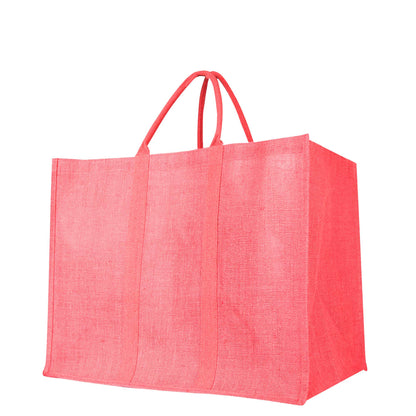 Jute Shopping Bags – Red, Pink, Green & Orange – Reusable Burlap Totes for Gifting, Promotions & Everyday Use (Packs of 4)