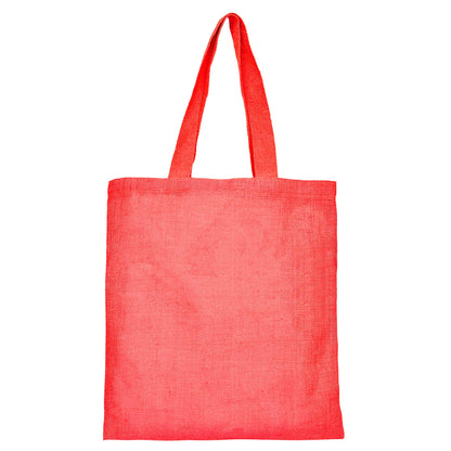 Jute Burlap Bags – Red, Pink, Green & Orange – Reusable for Gifts, Beach, Weddings & Shopping (Set of 4)