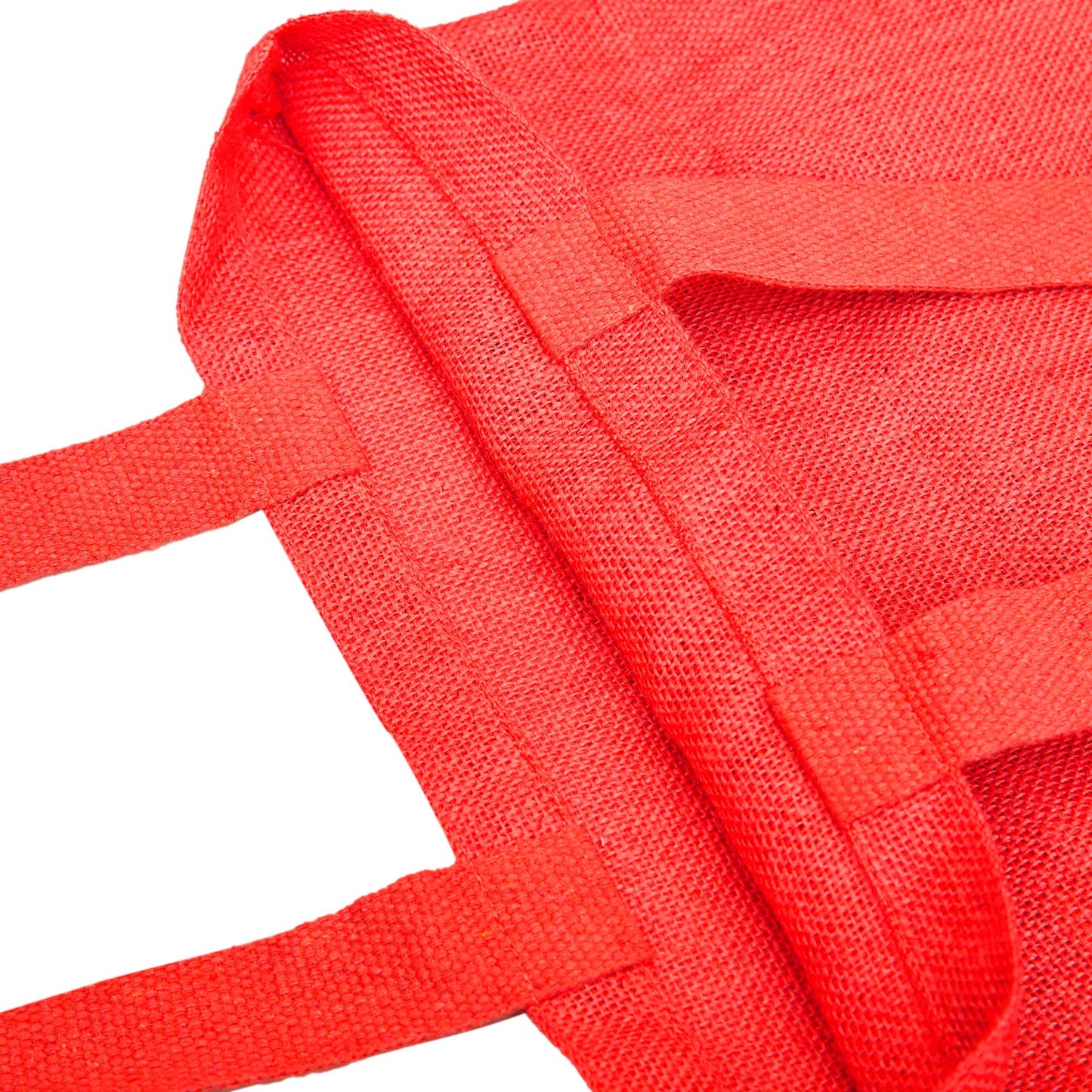 Jute Burlap Bags – Red, Pink, Green & Orange – Reusable for Gifts, Beach, Weddings & Shopping (Set of 4)