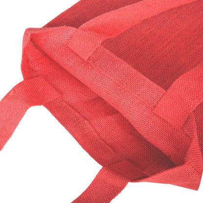 Wholesale Jute Bags for Corporate Events – Red, Pink, Green & Orange – Reusable Burlap Totes for Events & Weddings (Set of 4)