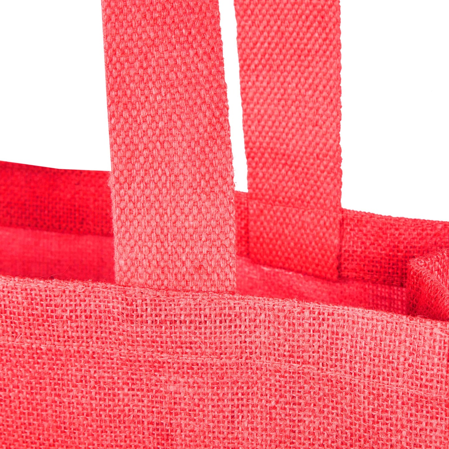 Reusable Jute Bags – Shopping, Gifting, Wedding, Daily Use – Deep Red, Pink, Green & Orange (Set of 4)