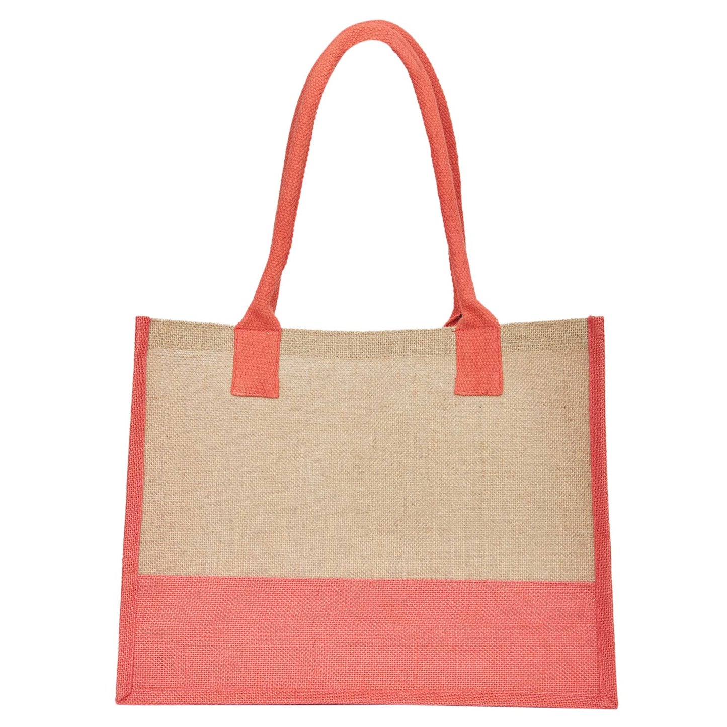 Jute Tote Bags – Red, Pink, Green & Orange – Reusable Burlap Bags for Shopping & Everyday Use (Set of 4)