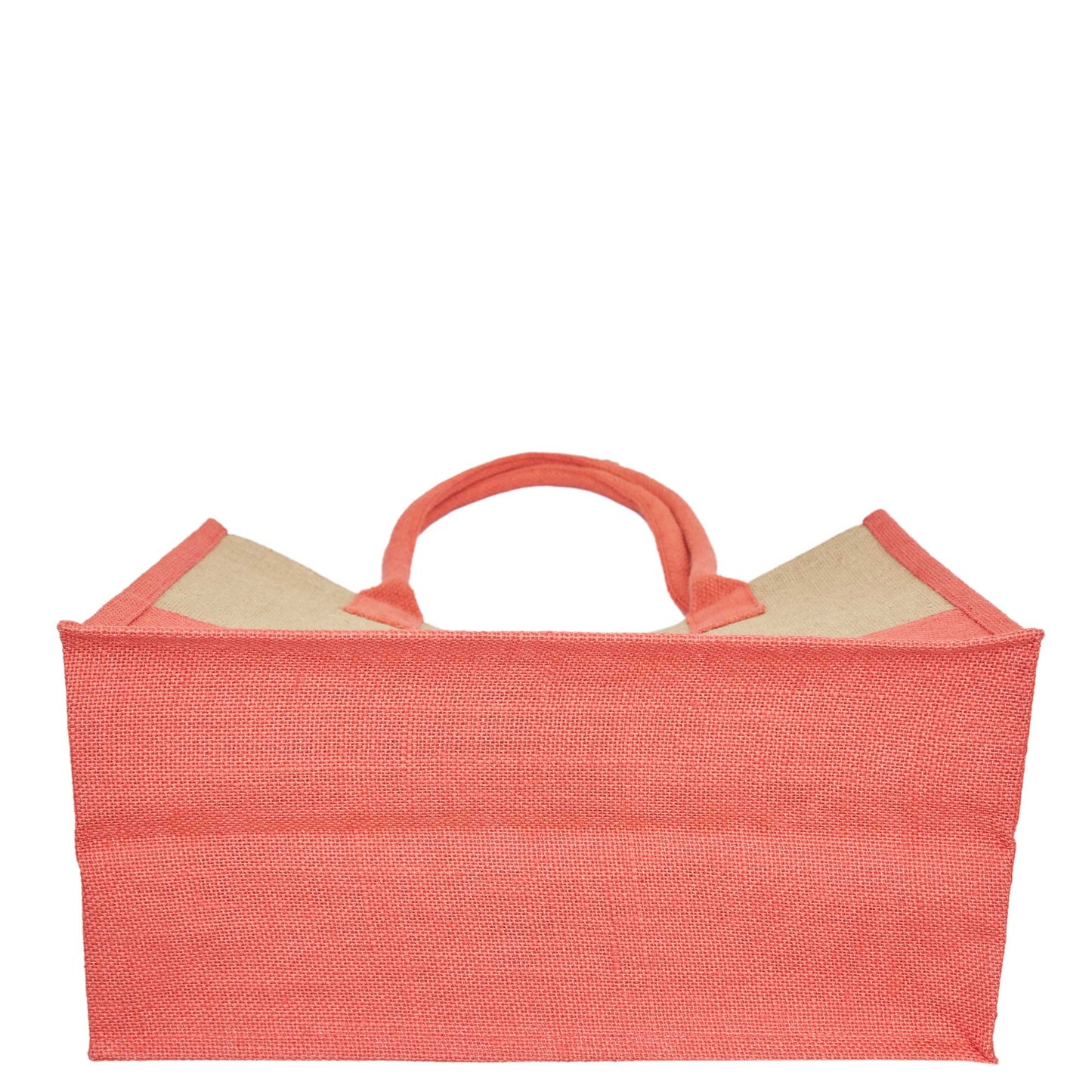 Jute Tote Bags – Red, Pink, Green & Orange – Reusable Burlap Bags for Shopping & Everyday Use (Set of 4)