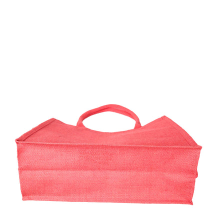 Jute Tote Bags – Ideal for Christmas Gifts, Weddings & Shopping – Deep Red, Pink, Green & Orange (Set of 4)