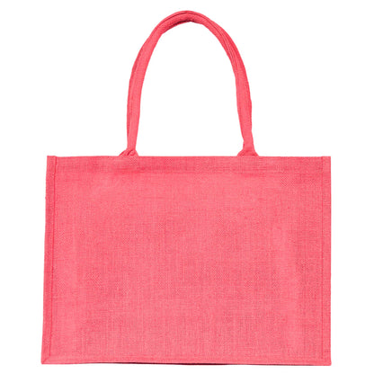 Burlap Jute Tote Bags – Vibrant Red, Pink, Green & Orange, Available for Wholesale, Travel & Weddings (Set of 4)
