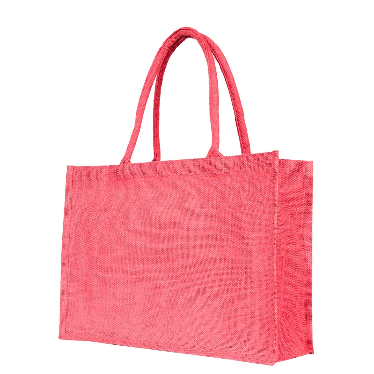 Burlap Jute Tote Bags – Vibrant Red, Pink, Green & Orange, Available for Wholesale, Travel & Weddings (Set of 4)
