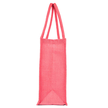 Burlap Jute Tote Bags – Vibrant Red, Pink, Green & Orange, Available for Wholesale, Travel & Weddings (Set of 4)