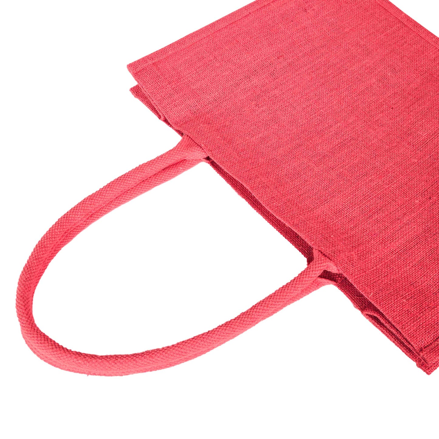 Burlap Jute Tote Bags – Vibrant Red, Pink, Green & Orange, Available for Wholesale, Travel & Weddings (Set of 4)