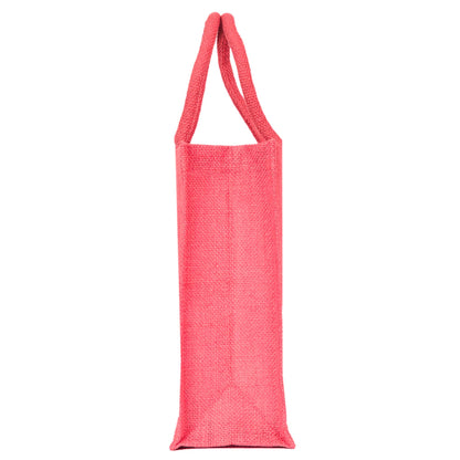 Jute Burlap Wholesale Shopping Bags in Red, Pink, Green & Orange – Perfect for Thanksgiving, Weddings, Travel & more (Set of 4)