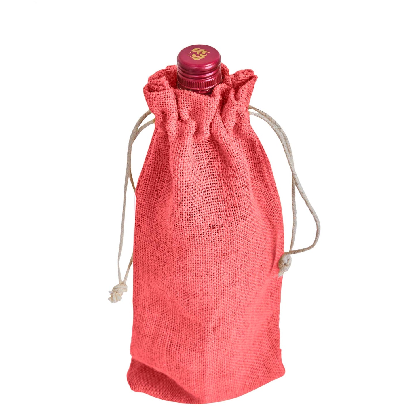 Coloured Jute Wine Bottle Gift Bags – Burlap Pouches with Drawstring, – Eco-Friendly Covers for Events, Parties, Christmas & Gifting (Set of 7)