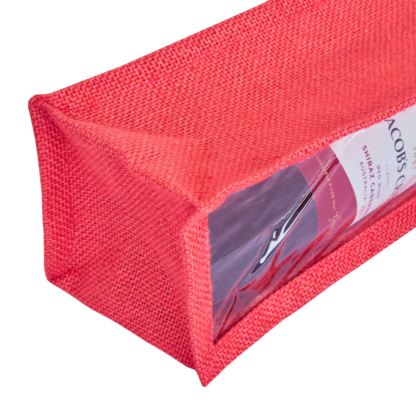 Wholesale Coloured Jute Wine Gift Bags with PVC Window – Reusable Single Bottle Carriers for Parties & Celebrations (Pack of 7)