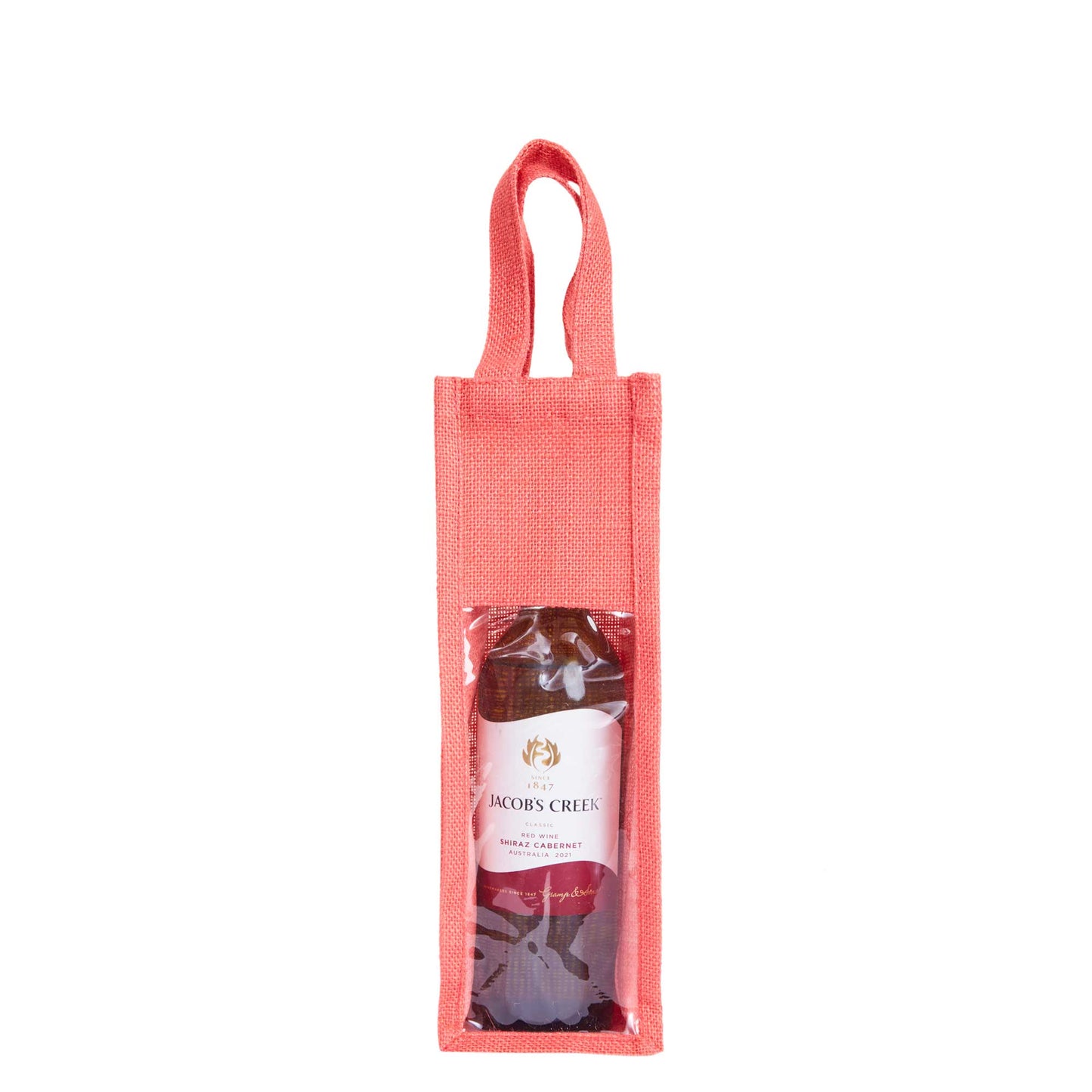 Reusable Jute Wine Gift Bags for Weddings, Parties, and Celebrations - Deep Red, Pink, Green & Orange Shades (Packs  of 6)