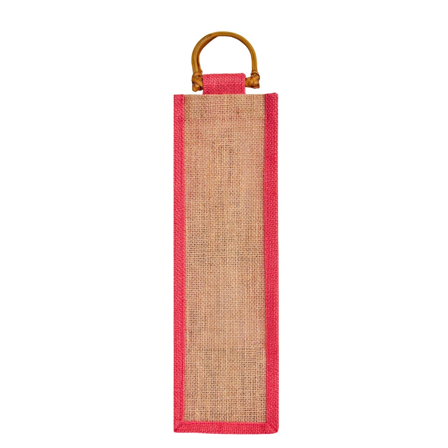Jute Wine Gift Bags with Cane Handles –Coloured Single-Bottle Bag–  New Year, Weddings, Birthdays, Parties, Christmas & Special Occasion (Packs of 6)