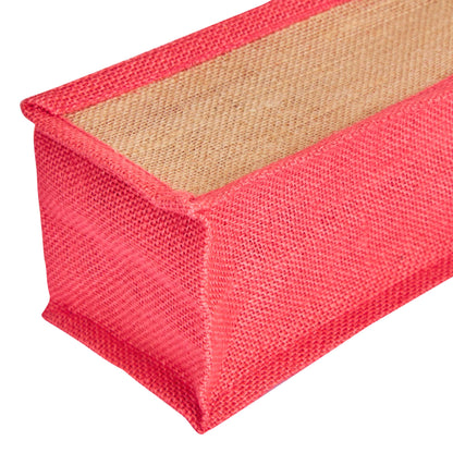 Jute Wine Gift Bags with Cane Handles –Coloured Single-Bottle Bag–  New Year, Weddings, Birthdays, Parties, Christmas & Special Occasion (Packs of 6)