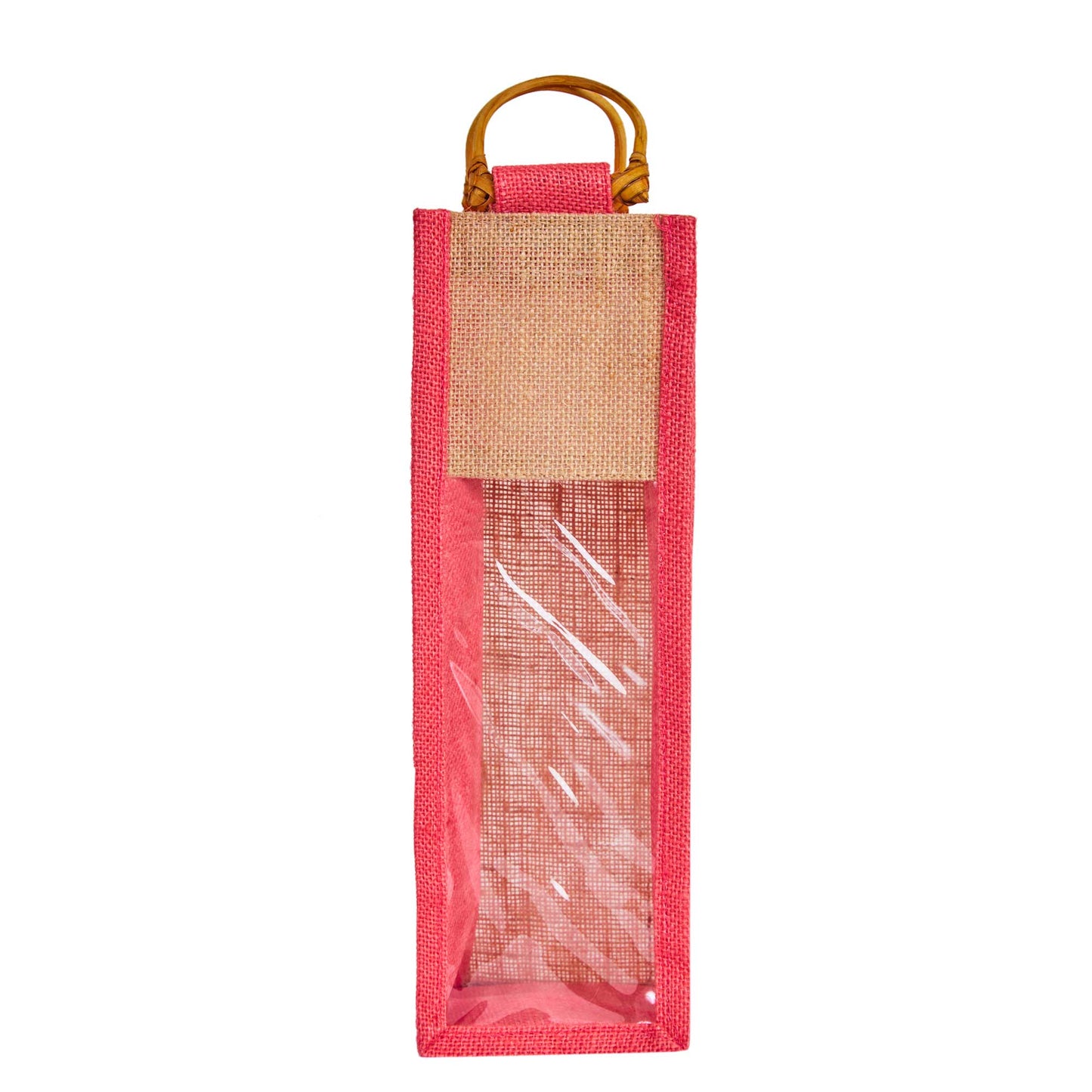 Jute Wine Gift Bags with PVC Window – Reusable Single-Bottle Carriers,  Ideal for Gifting, Weddings & Parties (Packs of 6)