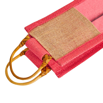 Jute Wine Gift Bags with PVC Window – Reusable Single-Bottle Carriers,  Ideal for Gifting, Weddings & Parties (Packs of 6)