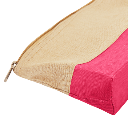 Jute Cosmetic Pouches – Travel-Friendly Zippered Burlap Bags for Makeup & Toiletries (Packs of 4)