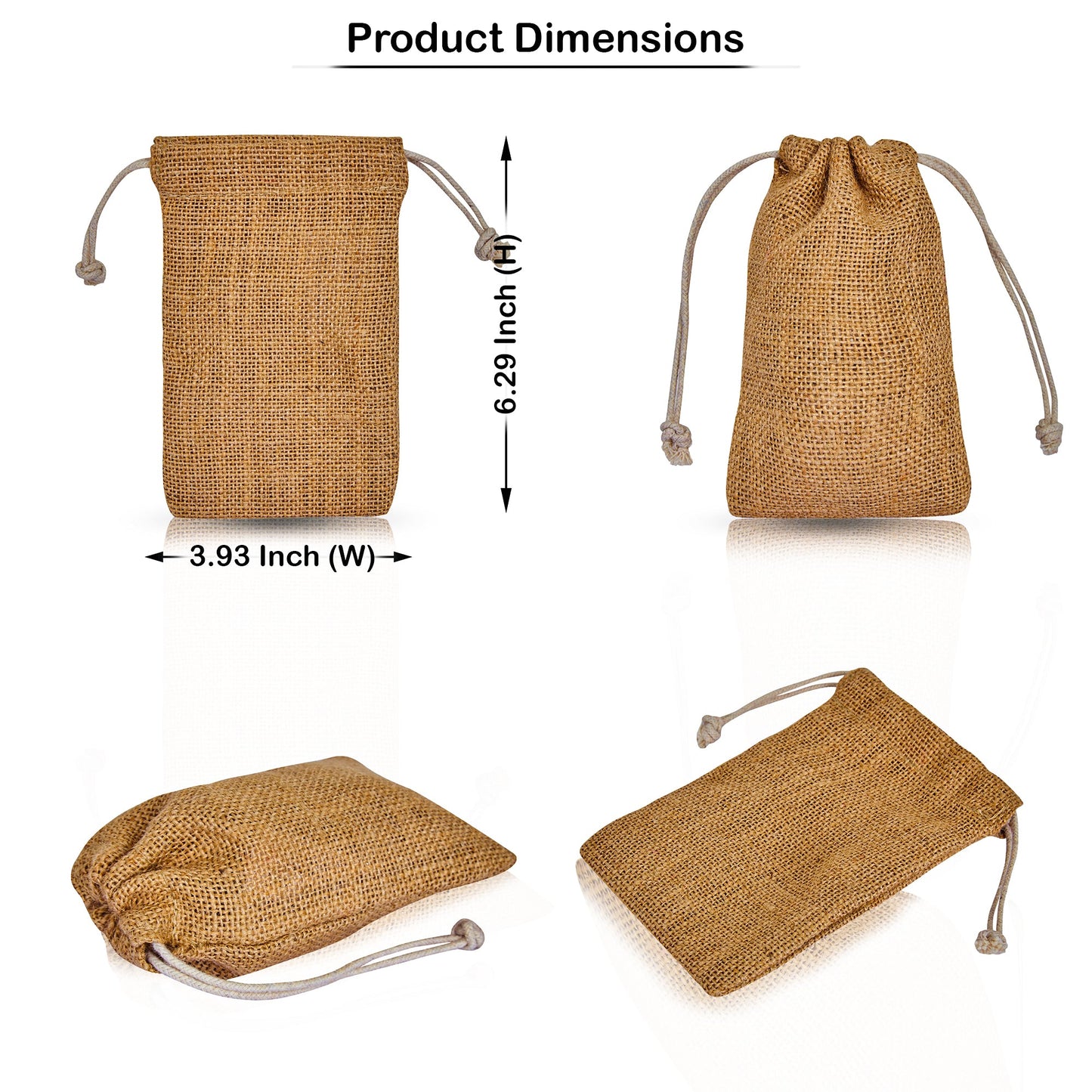 Small Burlap Gift Bags with Drawstring –  Jute Pouches for Weddings, Birthdays, Christmas, New Year, Thanks Giving (12 PCS)