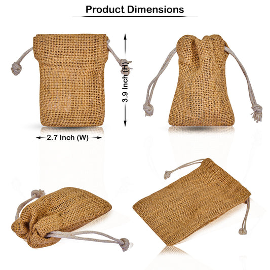 Burlap Drawstring Bags – Rustic Jute Gift Sacks for Jewelry, Weddings, Birthdays, Christmas, Party Favours (12 PCS)