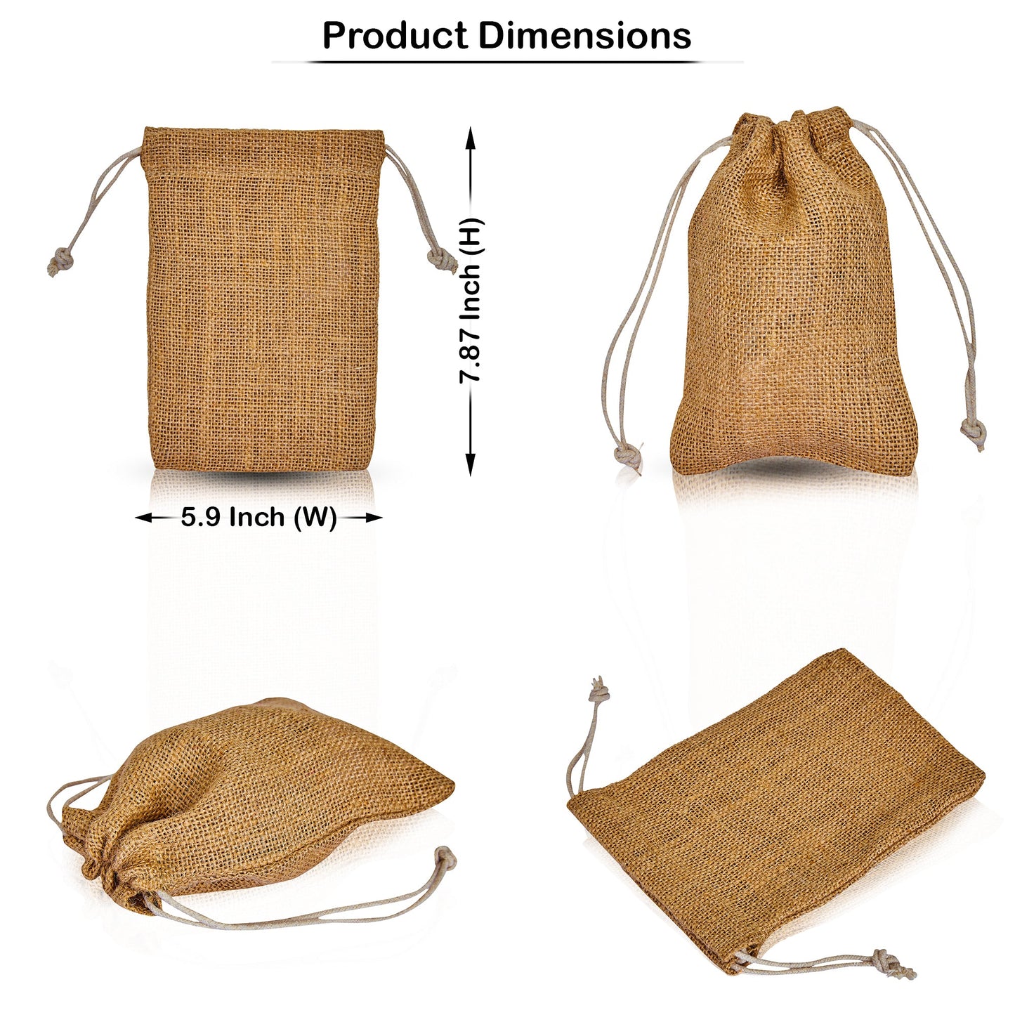 Burlap Gift Bags – Reusable Jute Drawstring Pouches for New Year, Birthday Weddings & Christmas Gifts (12 PCS)