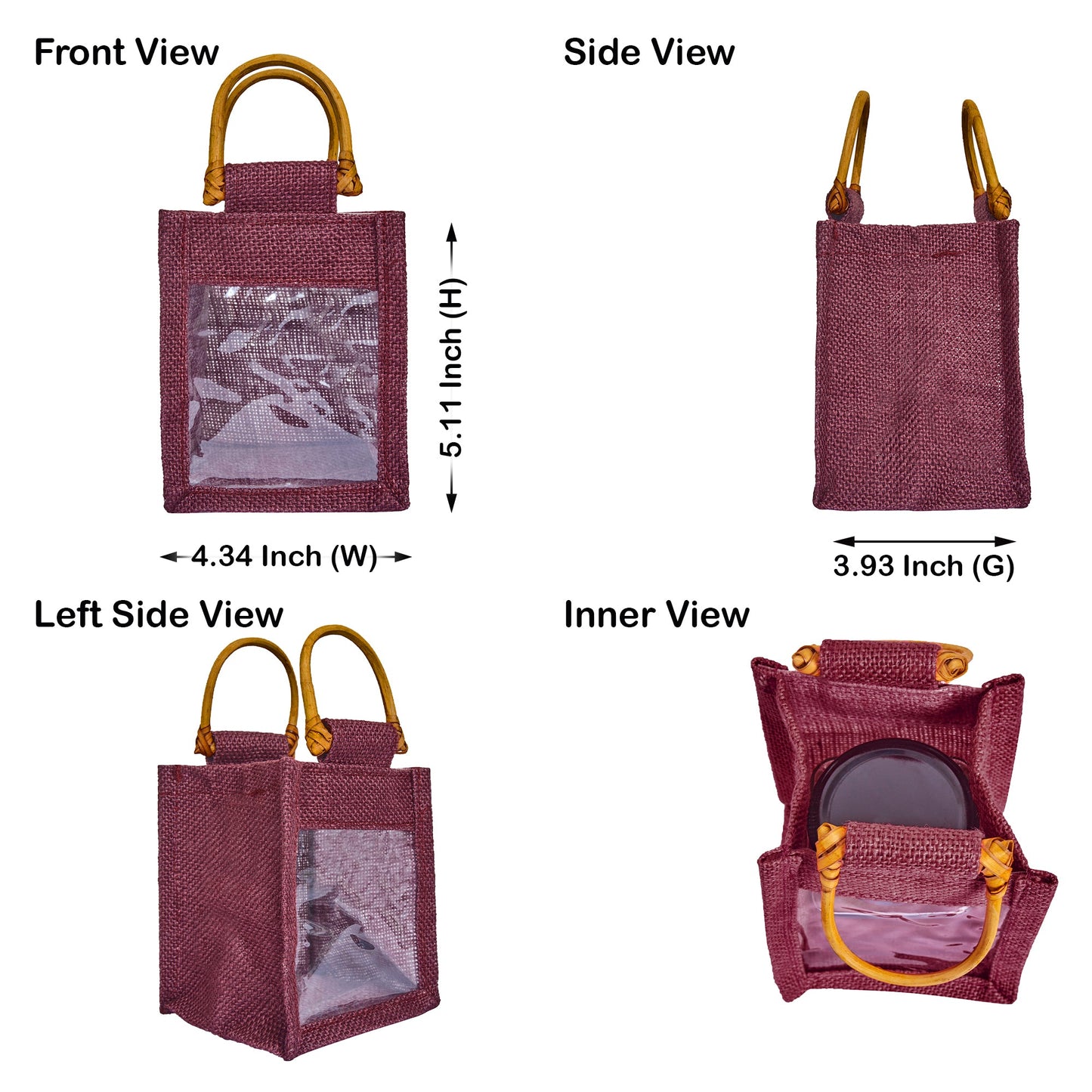 Burlap Gift Bags  – Natural Jute Pouches for Wedding, Christmas, New Year, Parties, Birthday Gifts (Packs of 7)