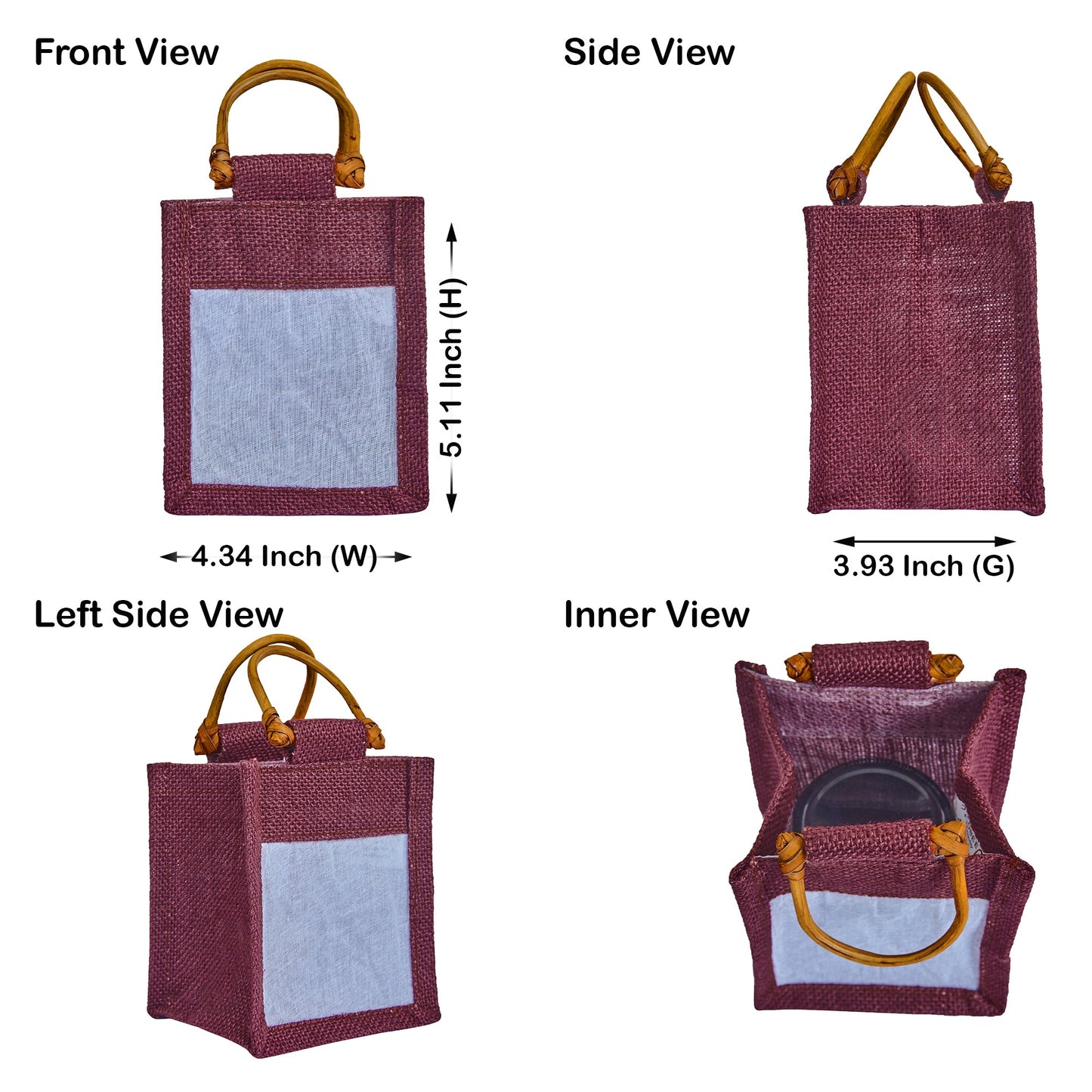 Colored Burlap Gift Bags Jute Pouches, Perfect for Christmas, New Year, Thanks Giving (7-Pack )