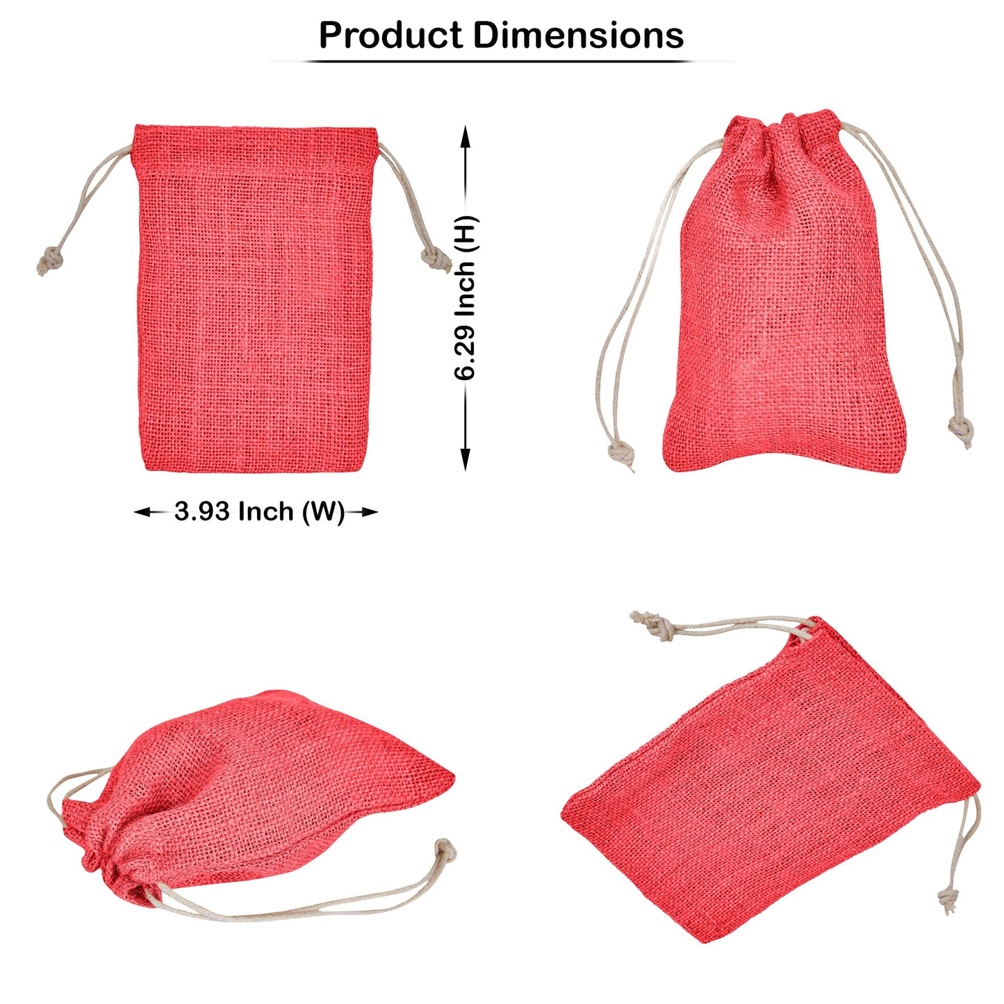 Coloured Burlap Gift Bags – Reusable Jute Drawstring Pouches for Weddings, Birthdays, Christmas, New Year, Thanks Giving (8 PCS)