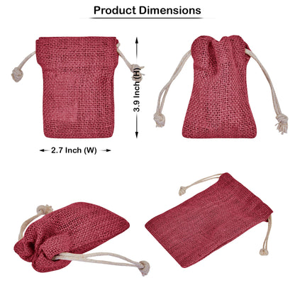 Coloured Burlap Drawstring Bags –  Small Jute Pouches for Wedding, New Year, Birthday Weddings & Christmas Gifts (8 PCS)