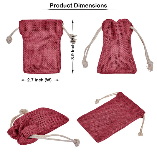 Coloured Burlap Drawstring Bags –  Small Jute Pouches for Wedding, New Year, Birthday Weddings & Christmas Gifts (8 PCS)