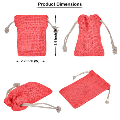 Coloured Burlap Drawstring Bags –  Small Jute Pouches for Wedding, New Year, Birthday Weddings & Christmas Gifts (8 PCS)