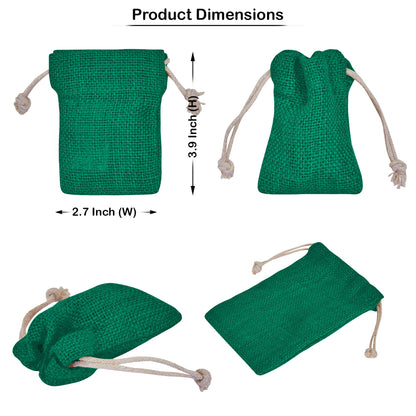 Coloured Burlap Drawstring Bags –  Small Jute Pouches for Wedding, New Year, Birthday Weddings & Christmas Gifts (8 PCS)