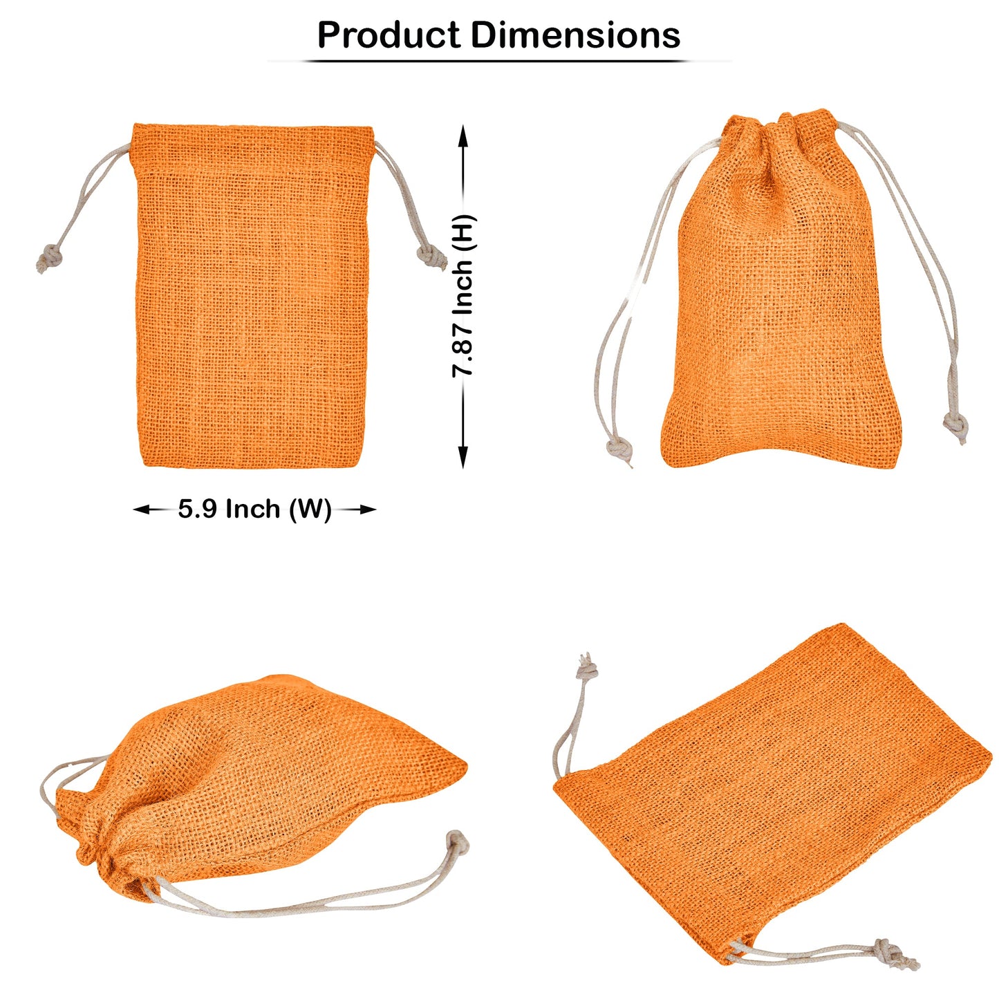 Coloured Burlap Gift Bags  – Eco-Friendly Jute Pouches for Crafts, Gifts, Party Favors & Holiday Celebrations (8 Pcs)