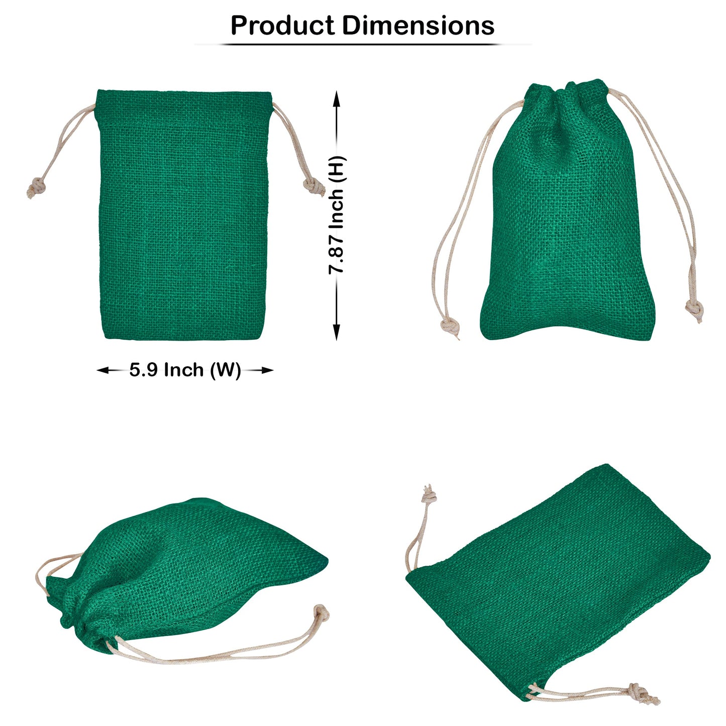 Coloured Burlap Gift Bags  – Eco-Friendly Jute Pouches for Crafts, Gifts, Party Favors & Holiday Celebrations (8 Pcs)