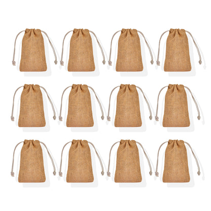 Small Burlap Gift Bags with Drawstring –  Jute Pouches for Weddings, Birthdays, Christmas, New Year, Thanks Giving (12 PCS)