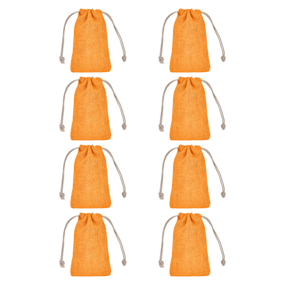 Coloured Burlap Gift Bags – Reusable Jute Drawstring Pouches for Weddings, Birthdays, Christmas, New Year, Thanks Giving (8 PCS)