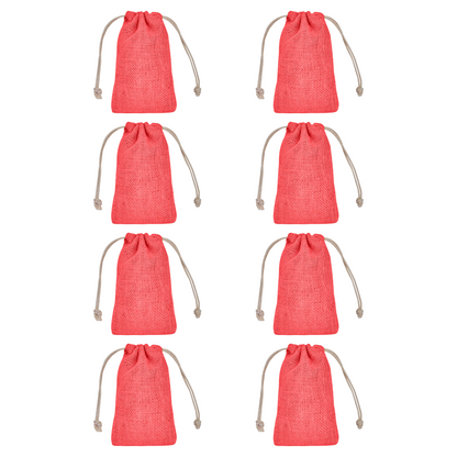 Coloured Burlap Gift Bags – Reusable Jute Drawstring Pouches for Weddings, Birthdays, Christmas, New Year, Thanks Giving (8 PCS)