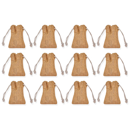 Burlap Drawstring Bags – Rustic Jute Gift Sacks for Jewelry, Weddings, Birthdays, Christmas, Party Favours (12 PCS)