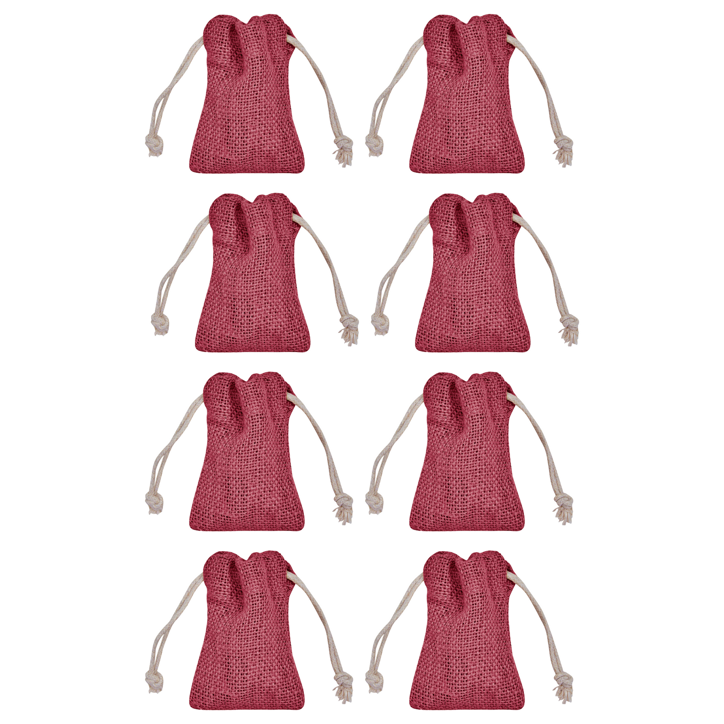 Coloured Burlap Drawstring Bags –  Small Jute Pouches for Wedding, New Year, Birthday Weddings & Christmas Gifts (8 PCS)