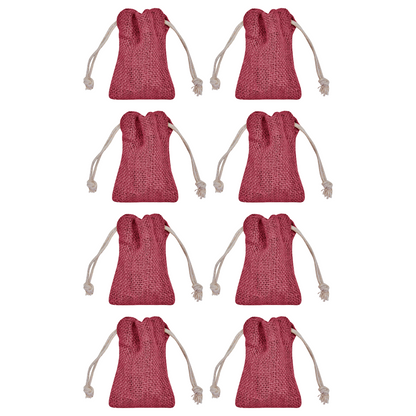 Coloured Burlap Drawstring Bags –  Small Jute Pouches for Wedding, New Year, Birthday Weddings & Christmas Gifts (8 PCS)