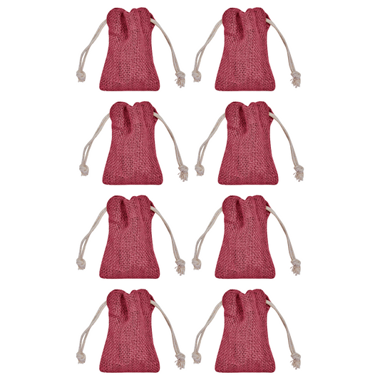 Coloured Burlap Drawstring Bags –  Small Jute Pouches for Wedding, New Year, Birthday Weddings & Christmas Gifts (8 PCS)