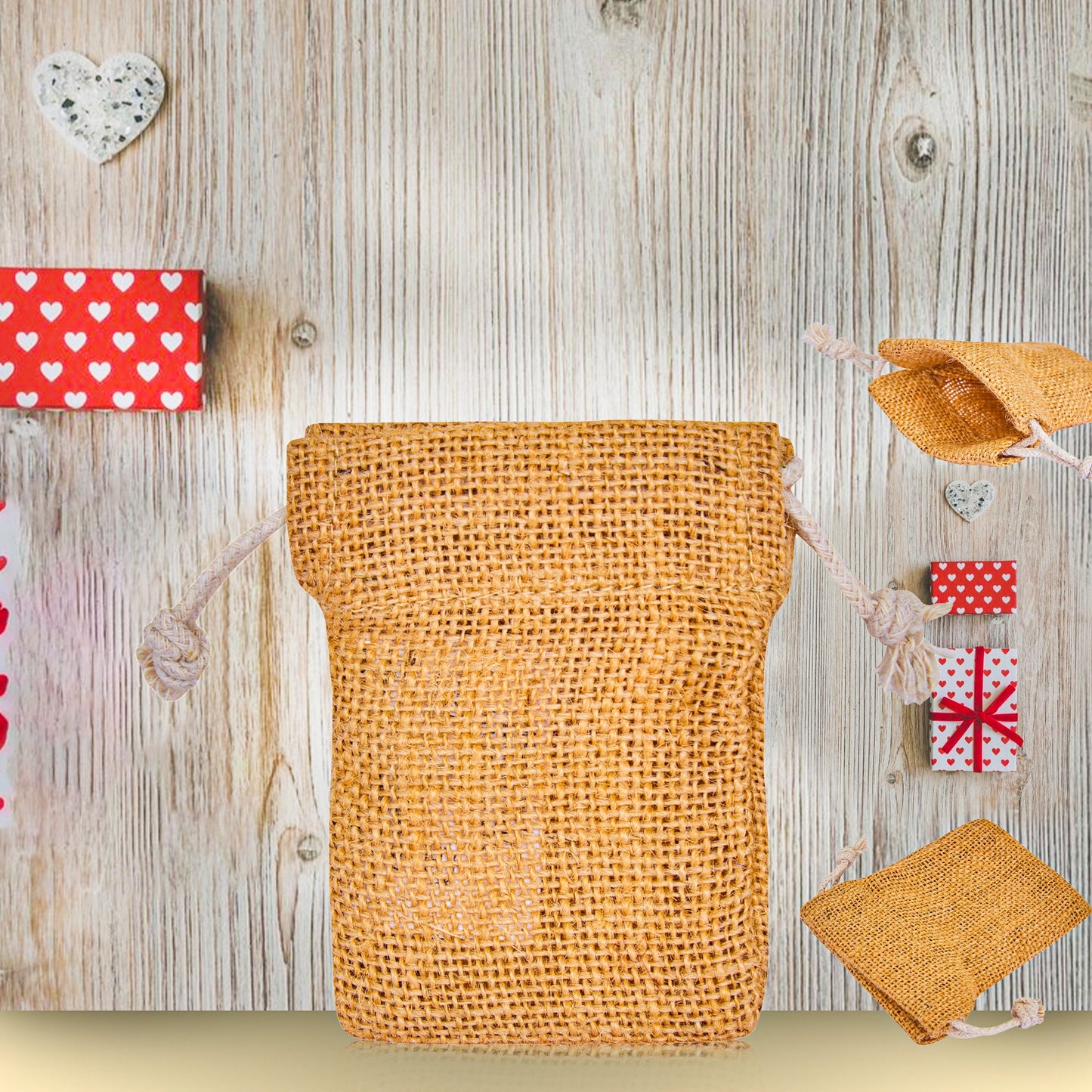 Burlap Drawstring Bags – Rustic Jute Gift Sacks for Jewelry, Weddings, Birthdays, Christmas, Party Favours (12 PCS)