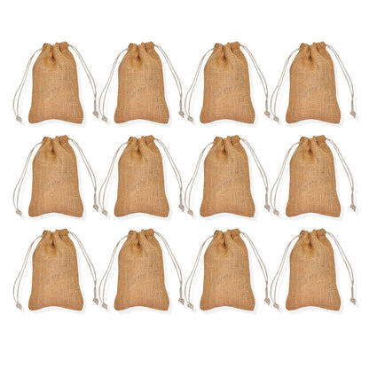 Burlap Gift Bags – Reusable Jute Drawstring Pouches for New Year, Birthday Weddings & Christmas Gifts (12 PCS)
