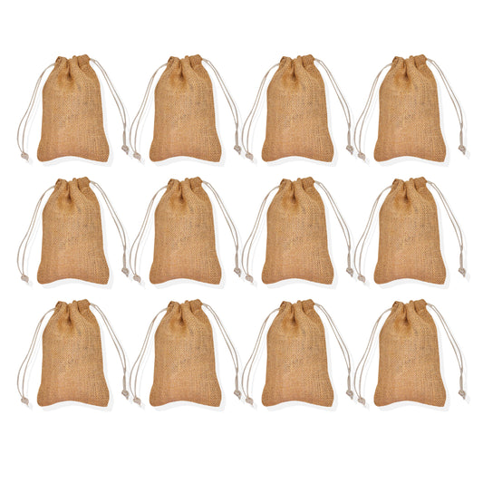 Burlap Gift Bags – Reusable Jute Drawstring Pouches for New Year, Birthday Weddings & Christmas Gifts (12 PCS)