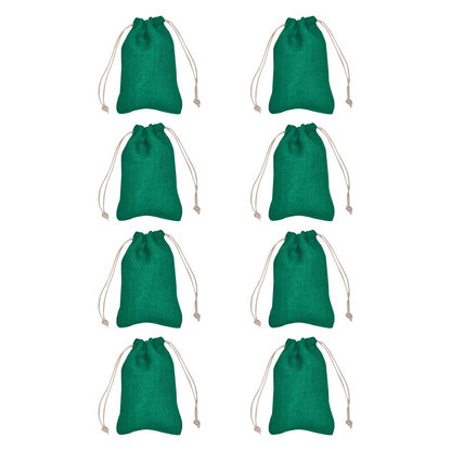 Coloured Burlap Gift Bags  – Eco-Friendly Jute Pouches for Crafts, Gifts, Party Favors & Holiday Celebrations (8 Pcs)