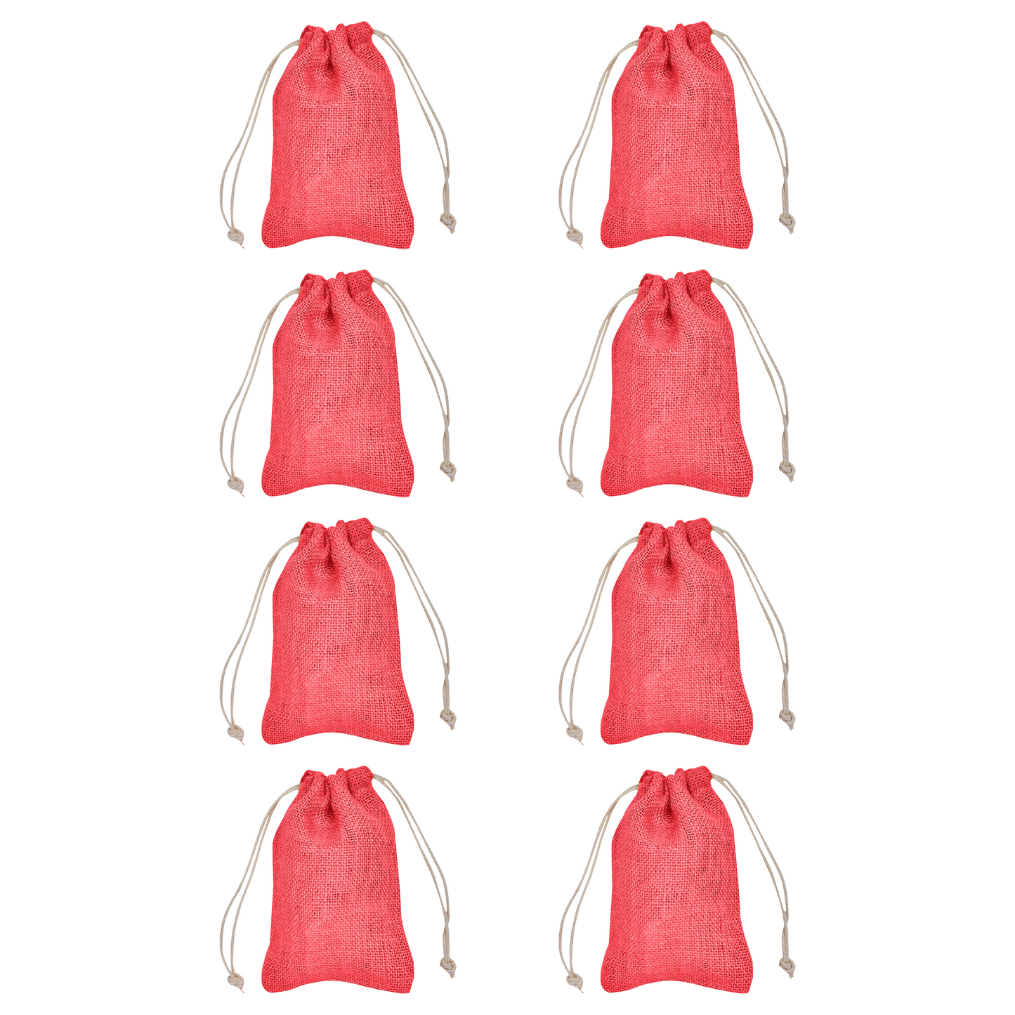 Coloured Burlap Gift Bags  – Eco-Friendly Jute Pouches for Crafts, Gifts, Party Favors & Holiday Celebrations (8 Pcs)