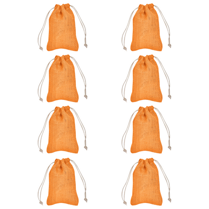 Coloured  Burlap Gift Bags Jute Drawstring Pouches for Weddings, Christmas, New Year, Parties, and Birthday Gifts (8-Pack )